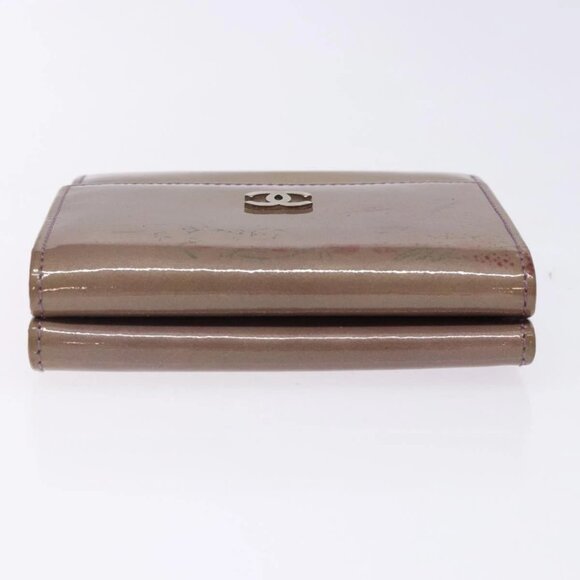 CHANEL Bifold Wallet Enamel Purple Silver CC Auth - Picture 5 of 16